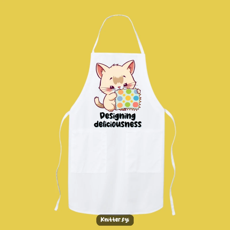 Funny Apron: Curious Creature Examines Swatch, Create with Interest!