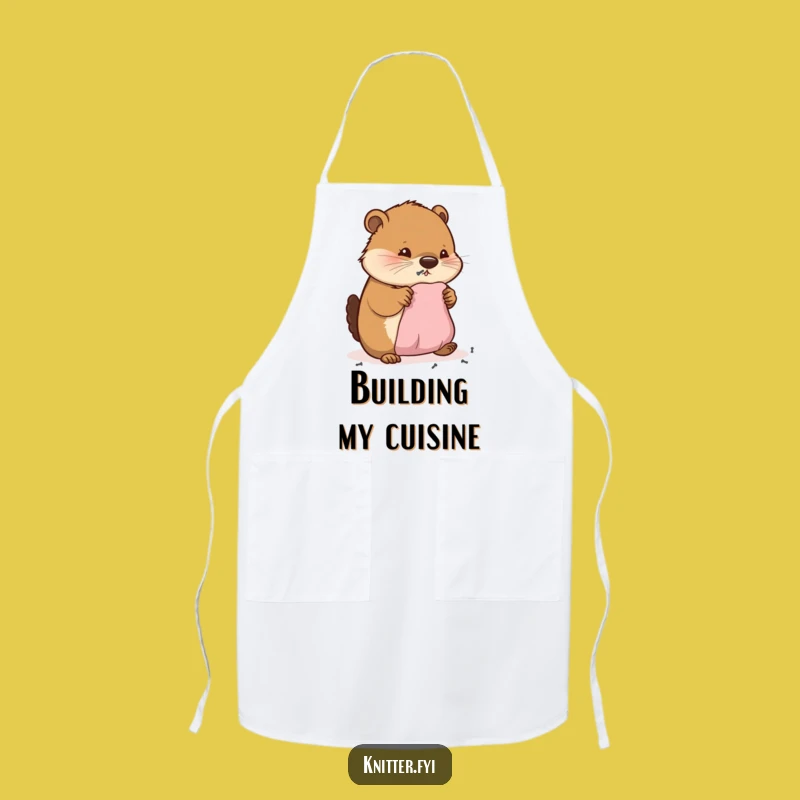 Funny Beaver Workshop Apron: Diligent Hammering Beaver Protective Gear