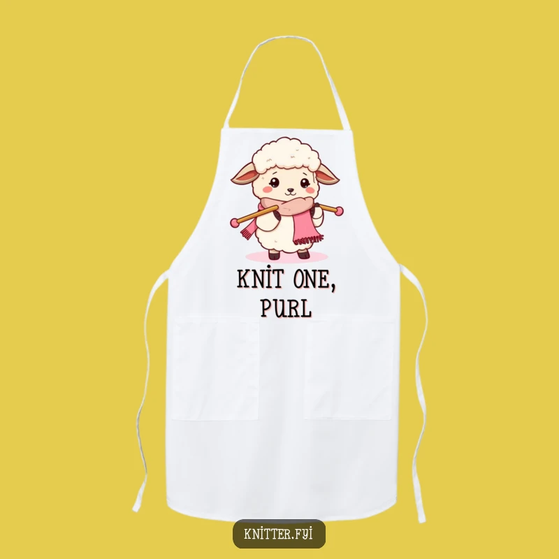 Funny Sheep Knitting Apron - Hilarious Gift for the Crafty Cook