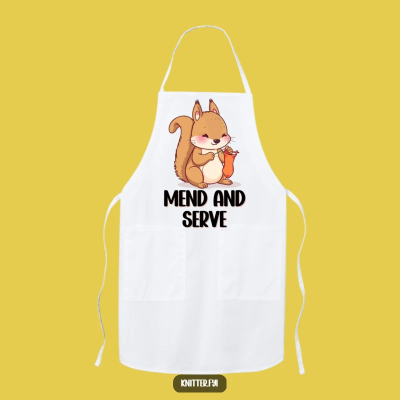 Funny Squirrel Mending Apron - Hilarious Gift for the Handy Person