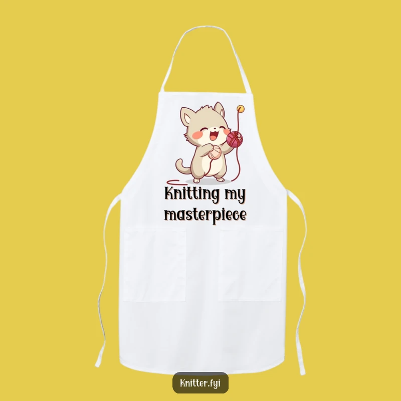 Funny Yarn Creature Apron: Kitchen Humor and Protection for Playful Cooks