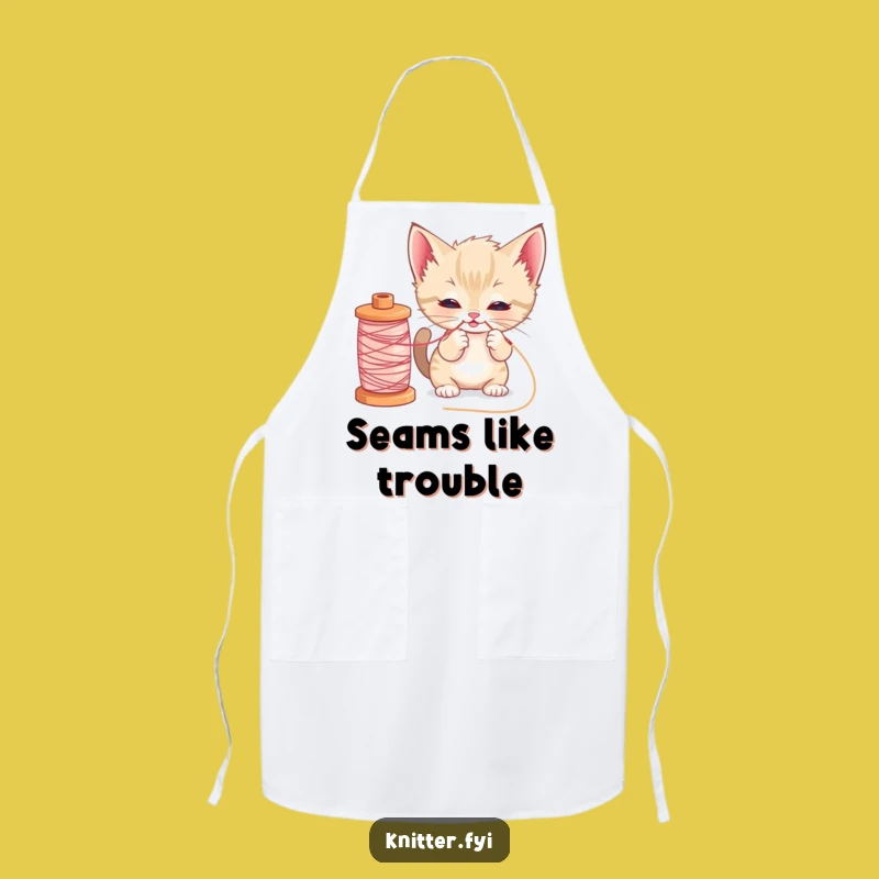 Funny Kitten Sewing Apron: Protect Your Clothes with Cute Cat Charm, Gift
