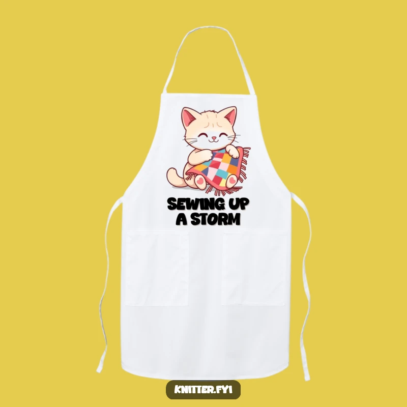 Funny Cat Quilting Apron: Keep Clean While Crafting with This Funny Gift