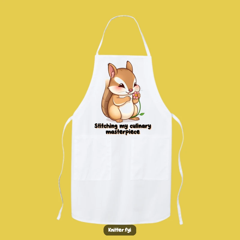 Funny Squirrel Stitching Apron: A Hilarious Gift for Kitchen Crafters and Bakers