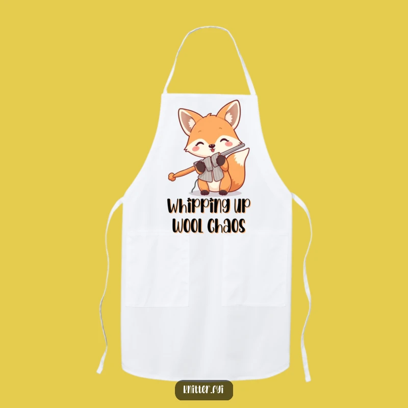 Funny Fox Knitting Apron: Craft with Playful Style, Great Funny Gift