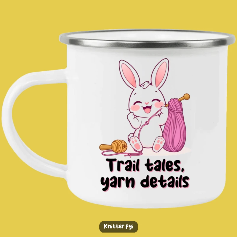 Funny Bunny Camp Mug: Joyful Threading Yarn, Outdoor Crafter Gift