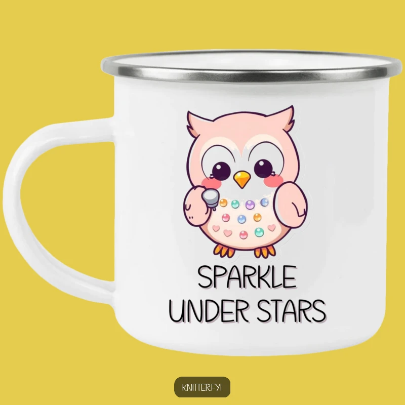 Funny Kawaii Owl Camping Mug: Crafting Adventure Thimble - Outdoor Hilarious Gift