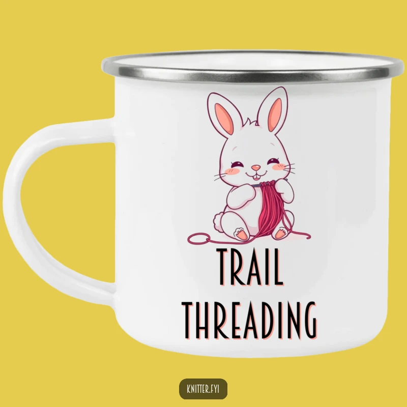 Funny Rabbit Craft Mug - Cheerful Threader, Rugged Funny Gift for Campers