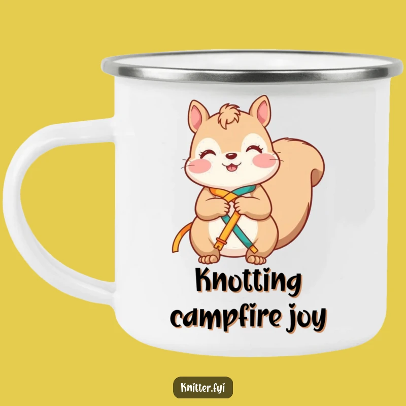Funny Squirrel Camping Mug: Your Knotty Adventure Buddy