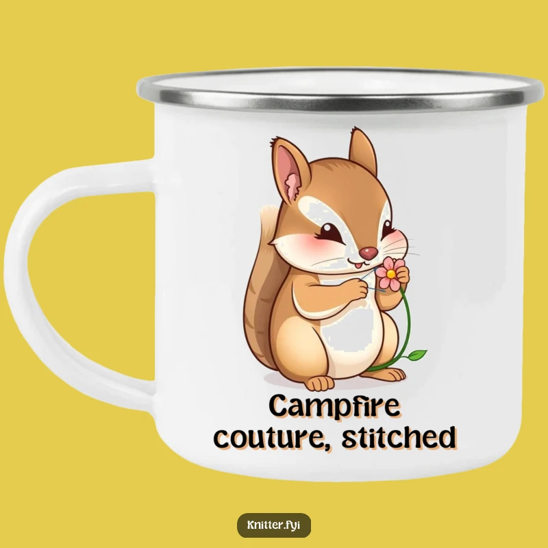 Funny Squirrel Stitching Camping Mug: A Hilarious Gift for Outdoor Crafters and Adventurers