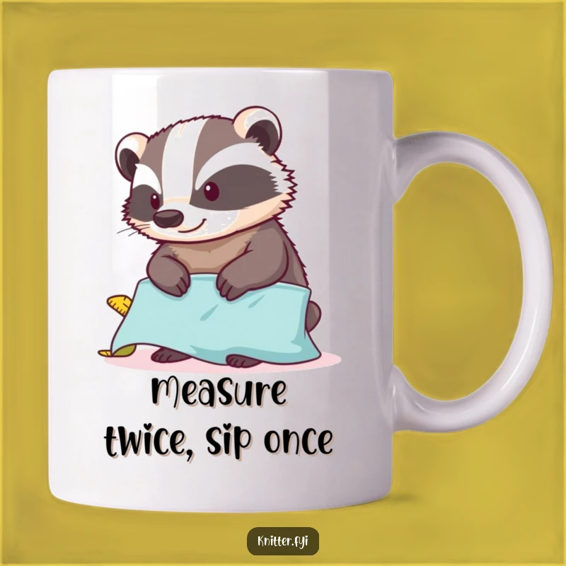 Funny Badger Measuring Mug - Perfect Humorous Gift for Tailors and DIYers