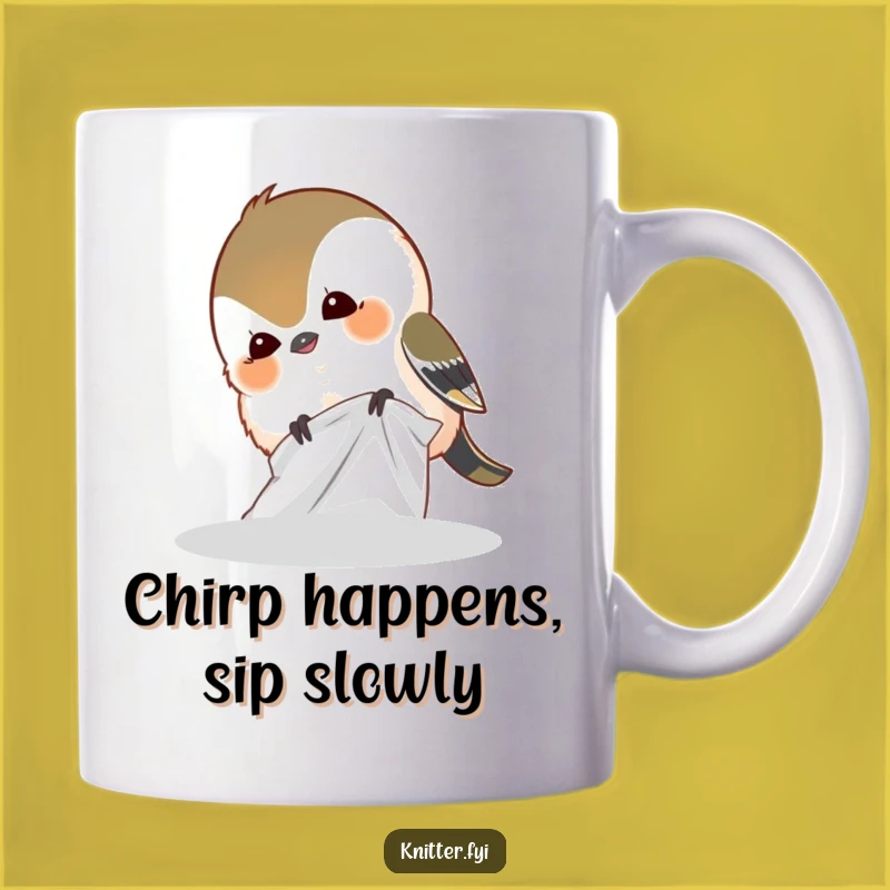 Funny Giggling Chickadee Fabric Peck Funny Mug - Adorable Bird Gift