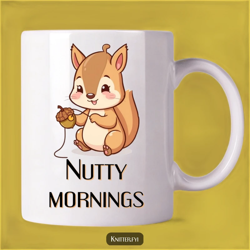 Funny Squirrel Stitching Mug: Cheerful Acorn Cap Creator, Perfect Gift for Sewers