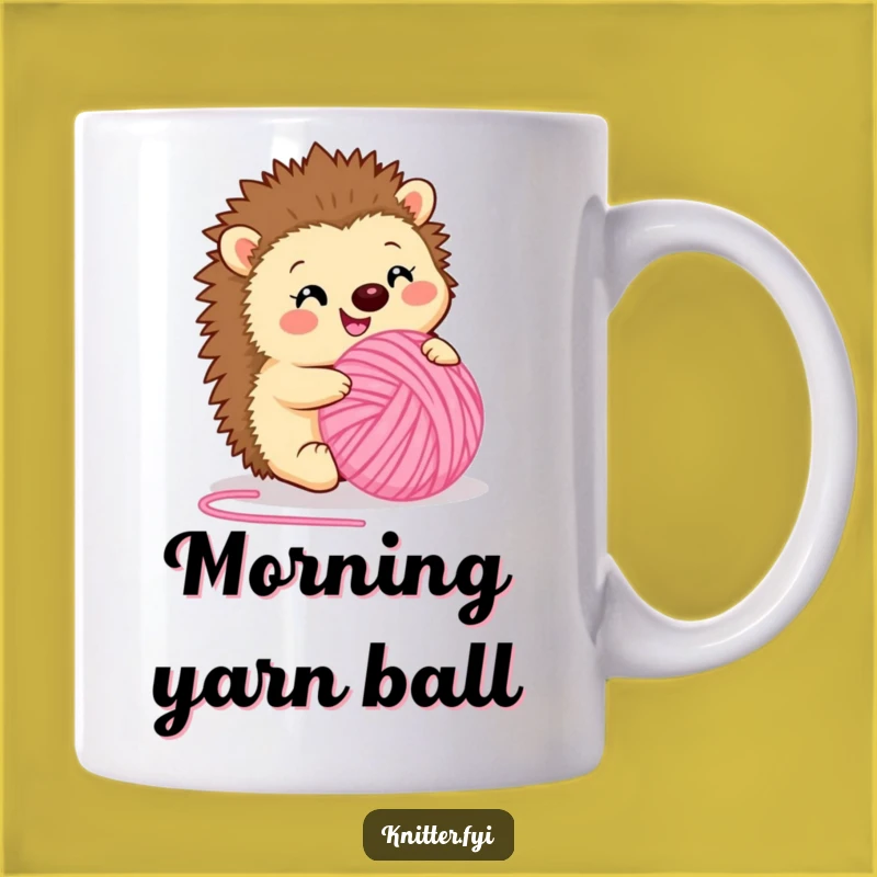 Funny Hedgehog Yarn Mug - Cozy Critter Craft, Perfect Hobby Funny Gift!