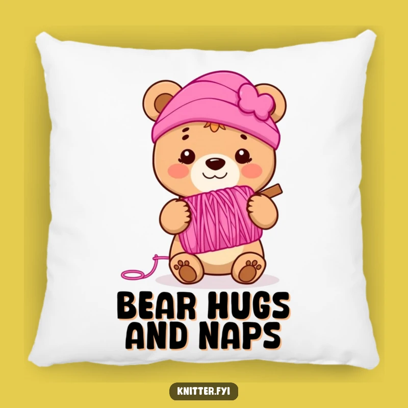 Funny Bear Cub Yarn Pillow - Comfy and Humorous Accent for Your Home