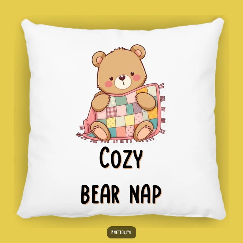 Funny Bear Pillow: Cozy Quilting Cushion, Accent Decor Gift