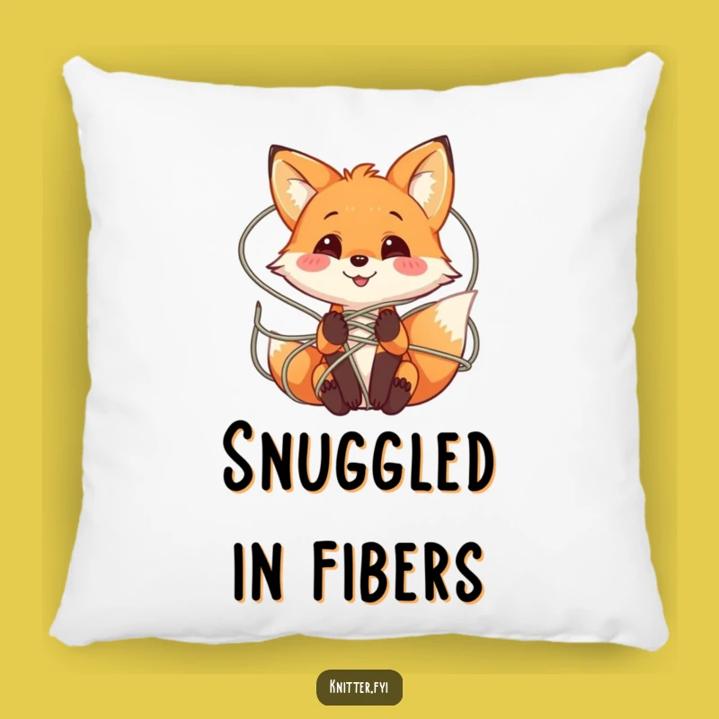 Cute Funny Fox Pillow: Soft Tangled Yarn Cushion for Cozy Homes