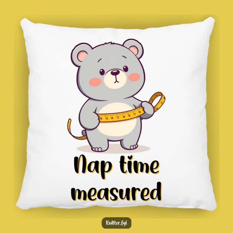 Funny Bear Measuring Pillow: Cozy Determined Bear Hugging Tape, Perfect Funny Gift