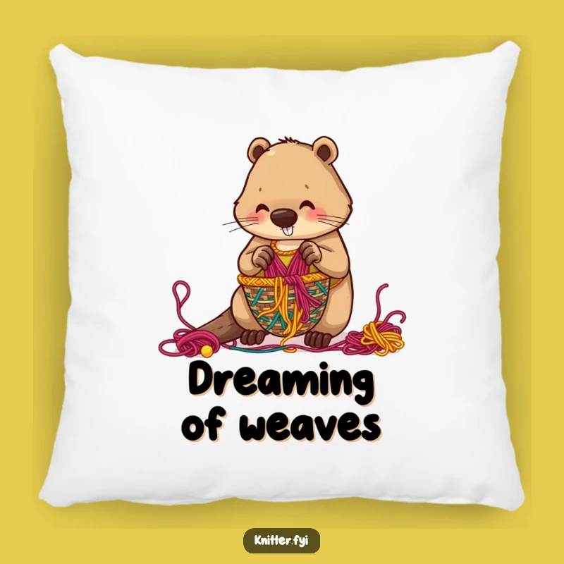 Funny Beaver Pillow: Cozy Comfort with a Weaving Theme