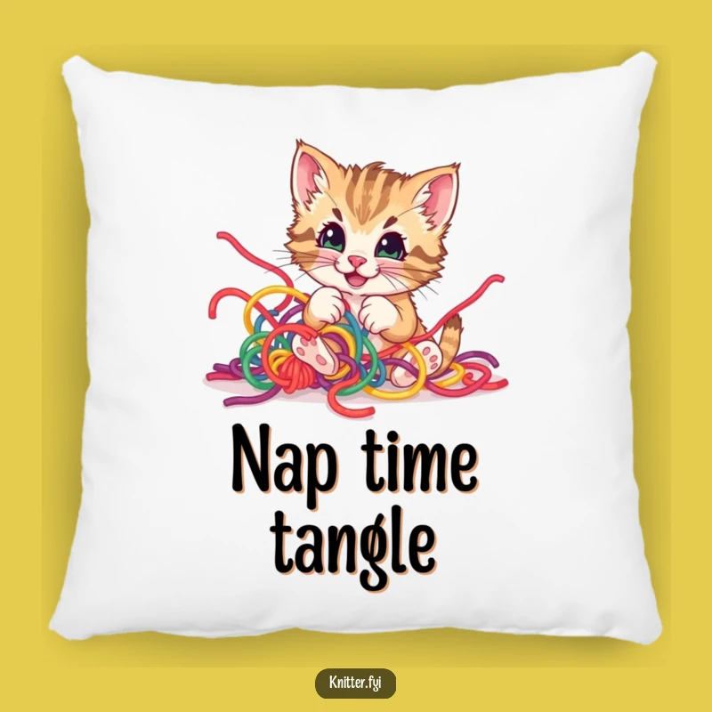 Funny Kitten Yarn Pillow - Cozy & Hilarious Cat Lover's Accent