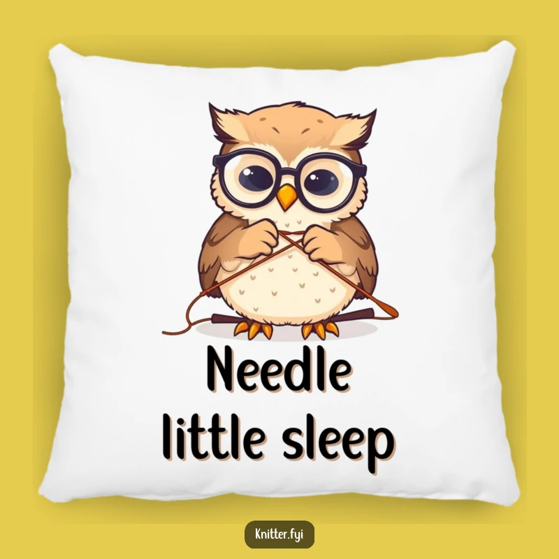 Funny Owl Sewing Pillow: Comfy Spectacled Owl Threading Needle Accent Decor