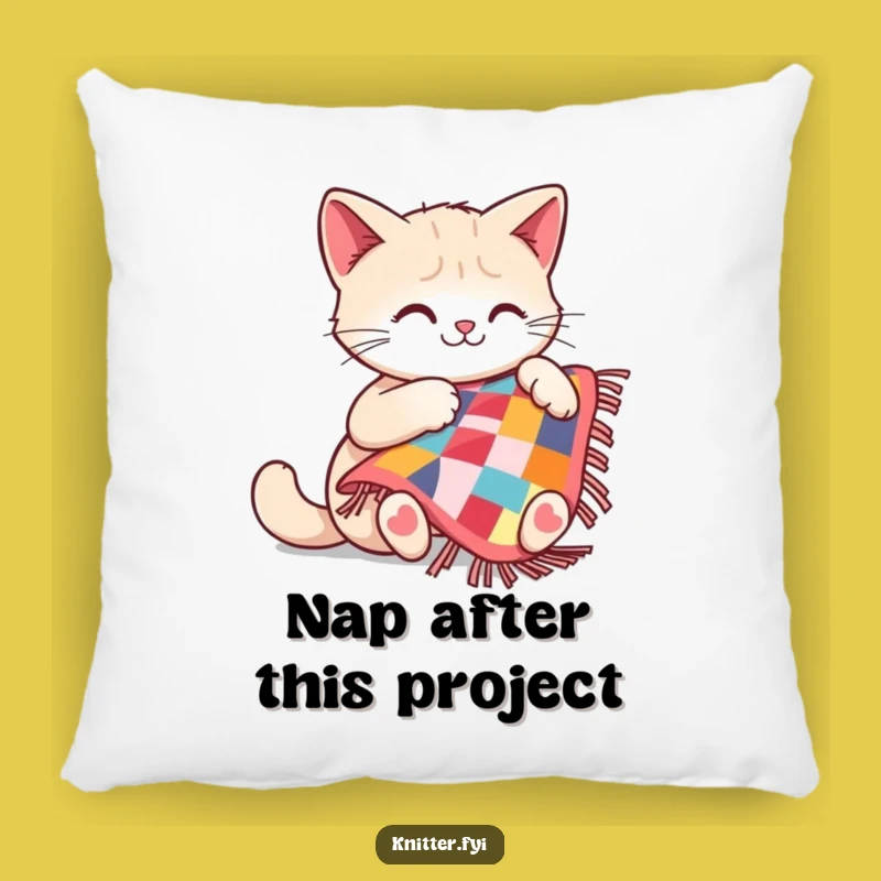 Funny Sewing Cat Pillow: Cozy Comfort with a Happy Feline Crafter, Perfect Funny Gift