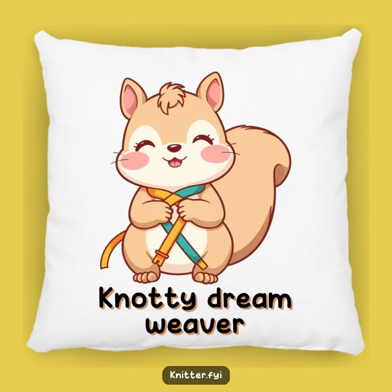 Funny Squirrel Pillow: Cozy Comfort with a Ribbon Theme