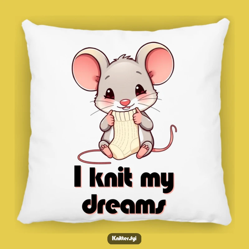 Funny Mouse Cozy Pillow: Hilarious Mouse Accent for Knitters