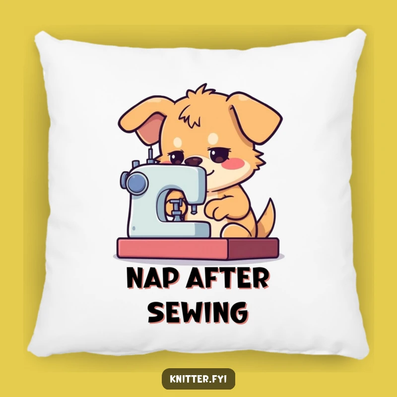 Cute Funny Dog Pillow: Cozy Cushion for Sewing Enthusiasts