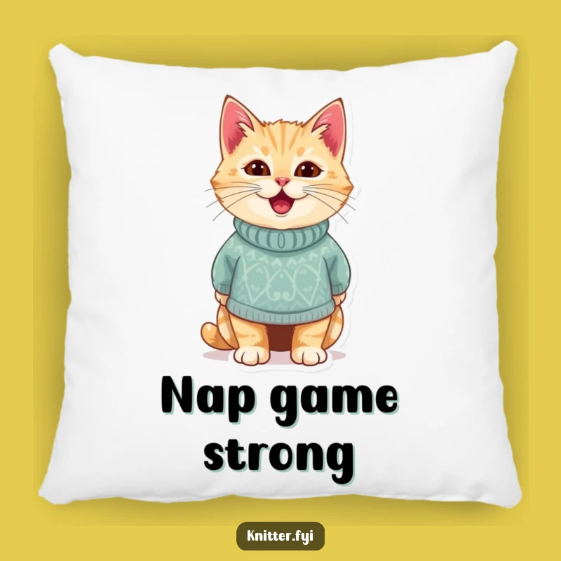 Funny Cat Sweater Pillow - Cozy Feline Comfort, Adorable Funny Gift!
