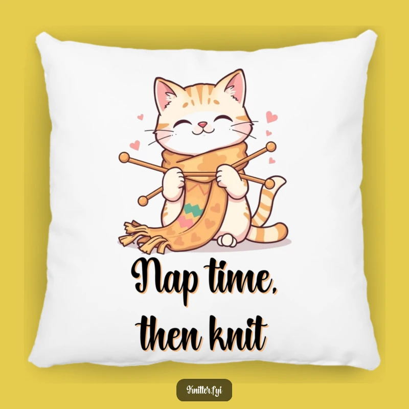 Funny Cat Knitting Pillow - Snuggle Up with This Hilarious Crafty Feline Comfort