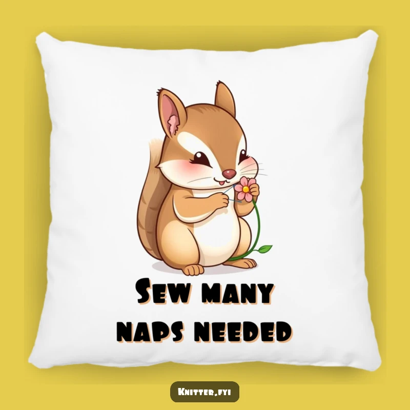 Funny Squirrel Stitching Pillow: Cozy Up with This Hilarious Crafting Comfort Gift