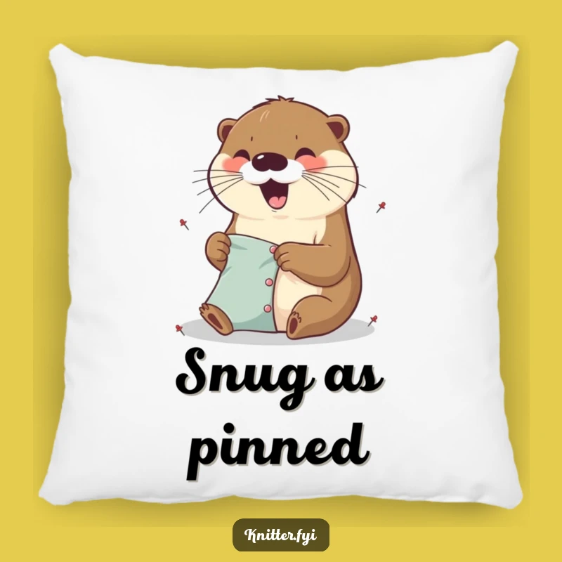 Funny Otter Craft Pillow - Excited Pinner, Cute Funny Gift Accent