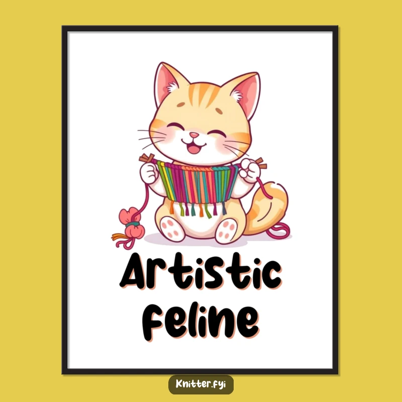 Funny Cat Weaver Digital Art Print - Instant Artistic Decor