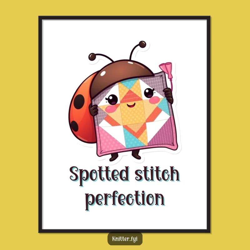 Funny Ladybug Digital Art: Instant Quilt Square Decor