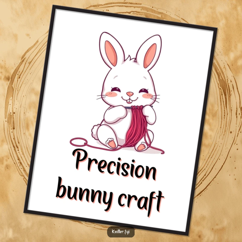 Funny cheerful rabbit digital art print threading a needle, instant download for a touch of crafty humor.
