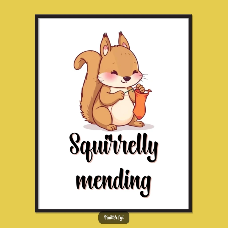 Funny Squirrel Mending Digital Art - Hilarious Fixer's Wall Decor