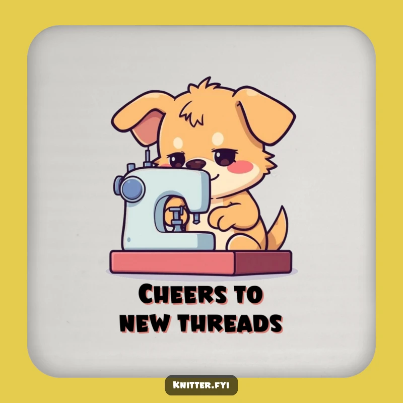 Funny Dog Sewing Coaster Set: Protect Surfaces from Spills