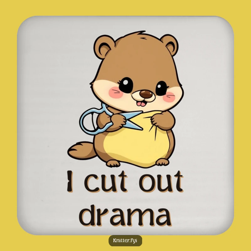 Funny Beaver Craft Coaster: Hilarious Beaver Gift for Tables