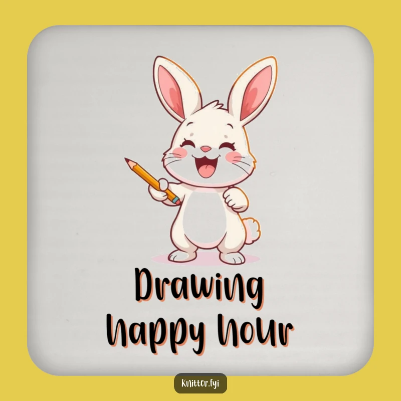 Funny Bunny Artist Coasters: Protect Surfaces with Joyful Rabbit Art, Set of 4