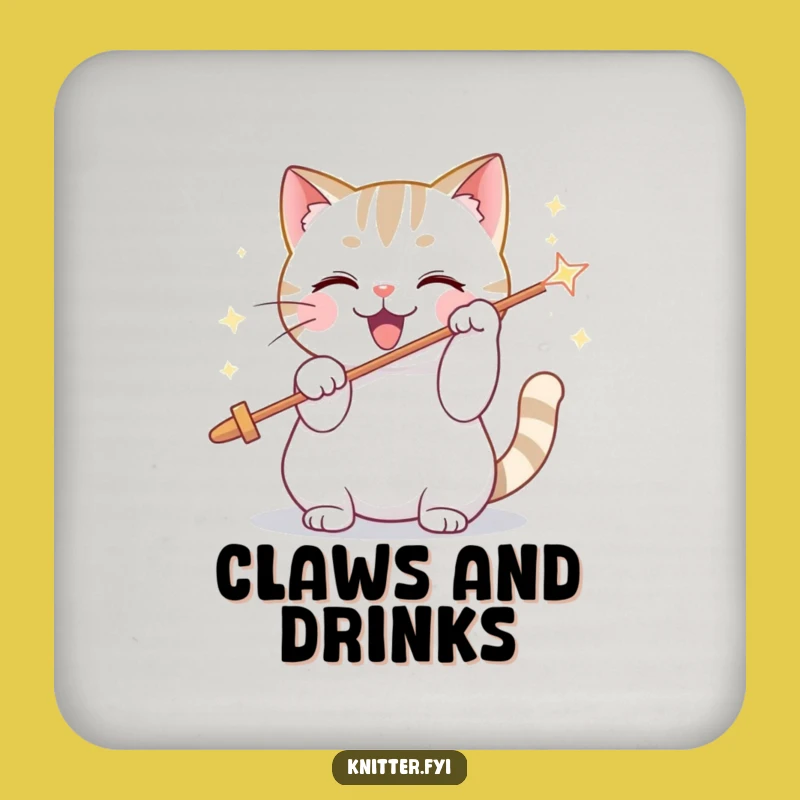 Funny Cat Threading Needle Coaster - Drink Protector Pet Gift