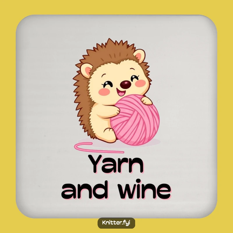 Funny Hedgehog Yarn Coaster - Critter Craft Protection, Adorable Funny Gift!