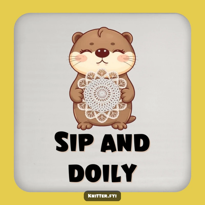 Funny Otter Crochet Coaster: Protect Surfaces with Charm