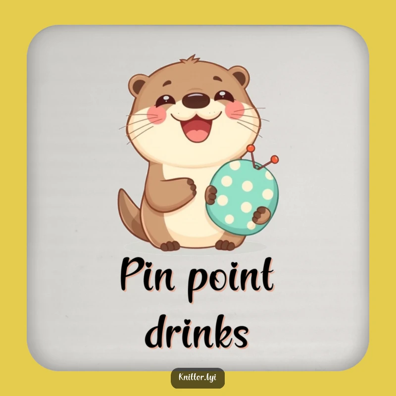 Funny Otter Sewing Coaster: Joyful Pincushion Smiling Otter Drink Protector