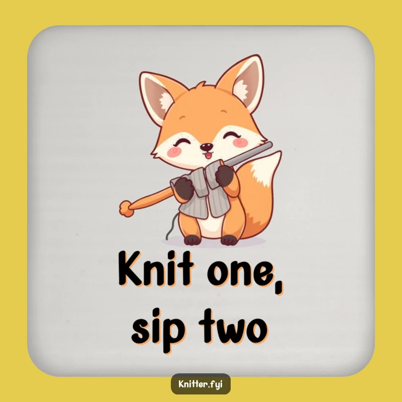 Funny Fox Knitting Coasters: Protect Surfaces with a Playful Foxy, Cute Funny Gift