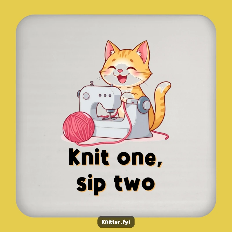 Funny Cat Coaster - Joyful Crafter, Protective Funny Gift