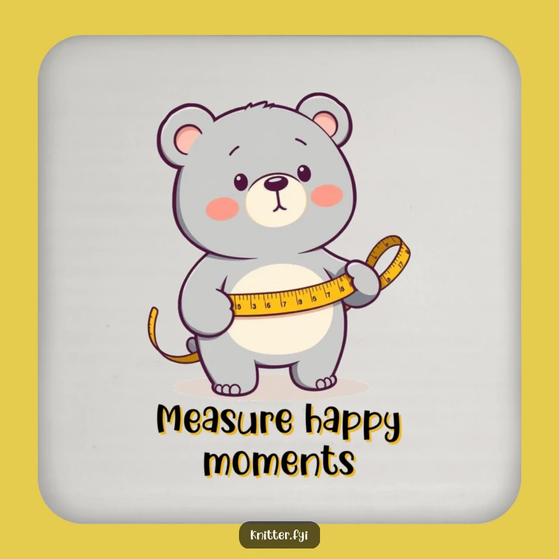 Funny Bear Measuring Drink Coaster: Protect Surfaces with Bear Craft Fun, Great Funny Gift