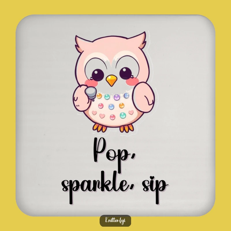 Funny Kawaii Owl Drink Coaster: Thimble Crafting Protection - Hilarious Gift Set