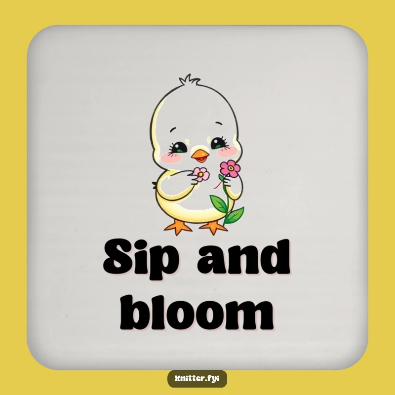 Funny Chick Embroidery Drink Coaster: Protect Surfaces with Bird Craft Fun, Great Funny Gift