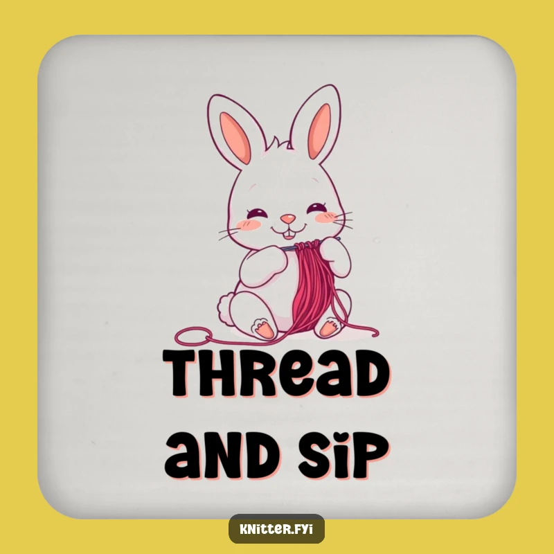 Funny Rabbit Coaster - Cheerful Threader, Protective Funny Gift
